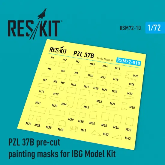 Reskit RSM72-0010 1/72 PZL.37 BIÅoÅ› Polish Medium Bomber Pre-cut painting masks
