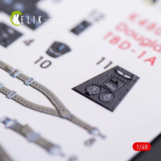 Kelik K48008 - 1/48 TBD-1A Douglas interior 3D decals for Great Wall Hobby kit