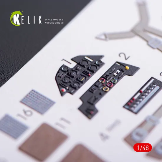 Kelik K48009 - 1/48 scale Bf-109E interior 3D decals for WingsyKits kit