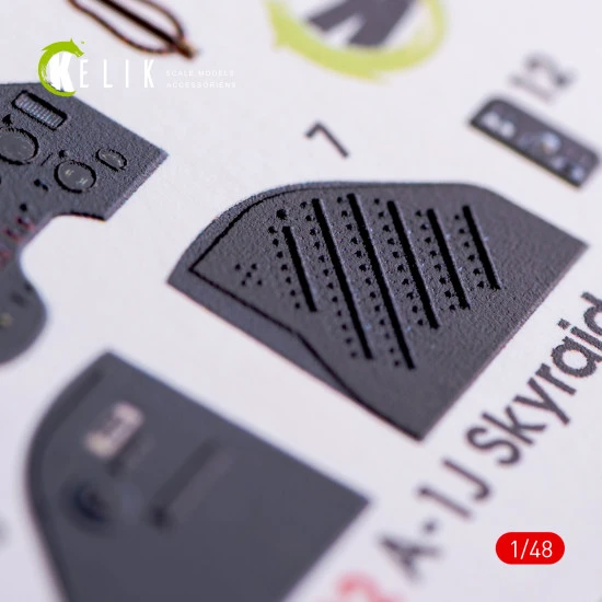 Kelik K48012 - 1/48 scale A-1J Skyraider interior 3D decals for Tamiya kit