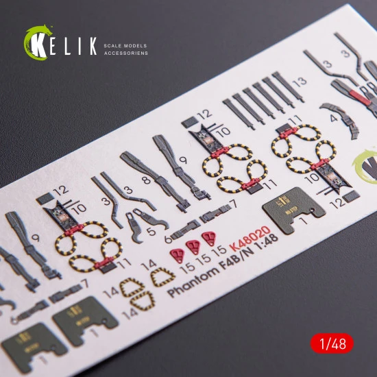 Kelik K48020 - 1/48 scale F-4B/N interior 3D decals for Academy kit