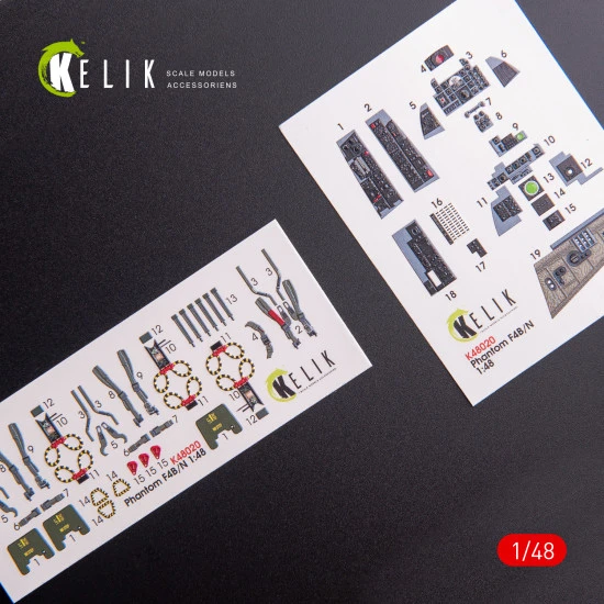 Kelik K48020 - 1/48 scale F-4B/N interior 3D decals for Academy kit
