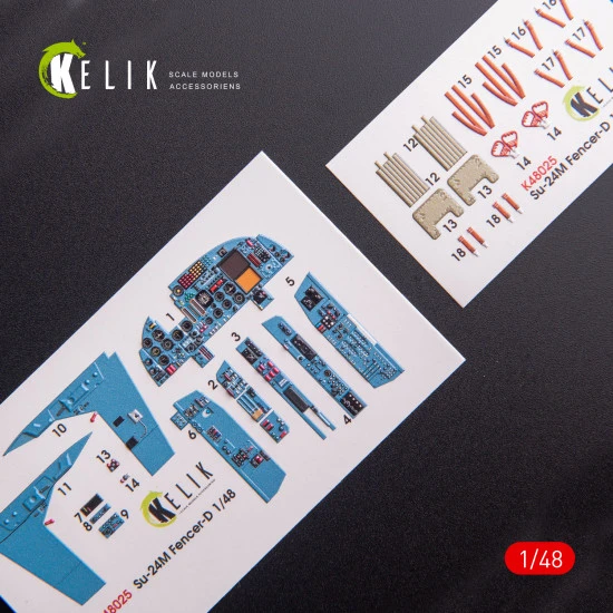 Kelik K48025 - 1/48 scale SU-24 interior 3D decals for Trumpeter kit
