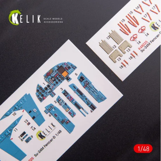 Kelik K48025 - 1/48 Scale Su-24 Interior 3d Decals For Trumpeter Kit