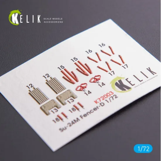 Kelik K72003 - 1/72 Scale Su-24m Interior 3d Decals For Trumpeter Kit