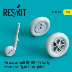 Reskit RS32-0350 - 1/32 Messerschmitt Bf-109F (G Early) wheels Type 2 (weighted)