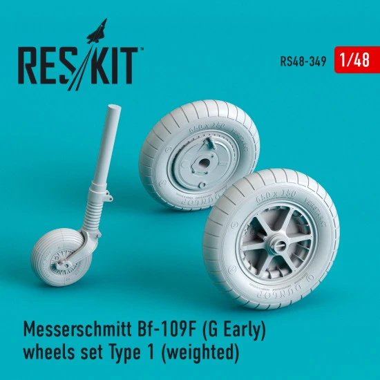 Reskit RS48-0349 - 1/48 Messerschmitt Bf-109F (G Early) wheels Type 1 (weighted) Reskit RS48-0349 - 1/48 Messerschmitt Bf-109F (G Early) wheels Type 1 (weighted)