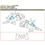 Metallic Details MDM4811 - 1/48 Harrier GR1/GR3. Canopy masks for scale model Aircraft Kinetic kit