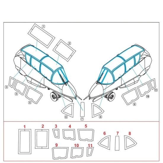 Metallic Details MDM4813 - 1/48 OV-10A Bronco. Masks for scale model ICM kit