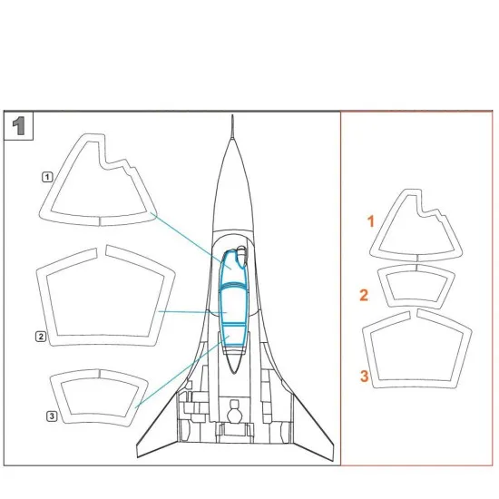 Metallic Details MDM4817 - 1/48 Su-33. Masks for scale model Minibase kit