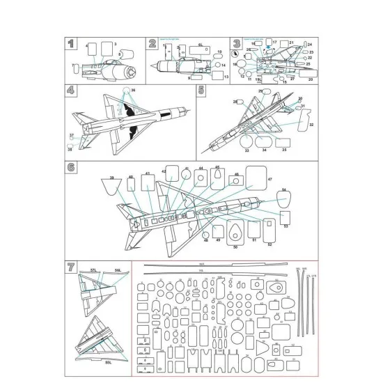 Metallic Details MDM4821 - 1/48 Su-11. Panels for scale model Trumpeter kit