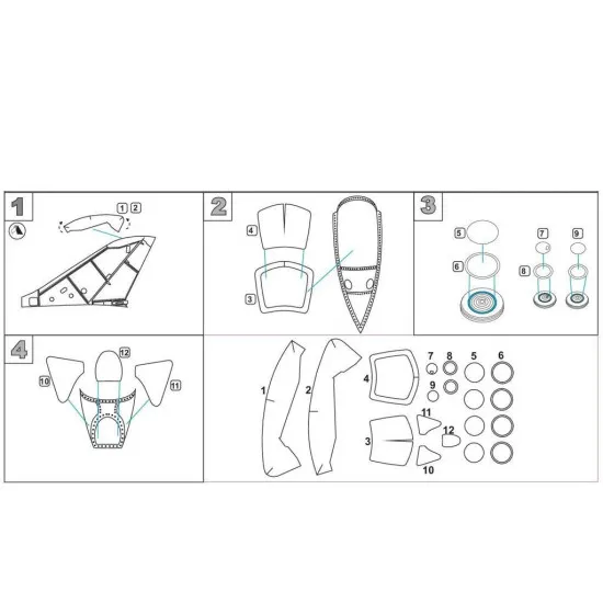 Metallic Details MDM4822 - 1/48 Su-11. Masks for scale model Trumpeter kit