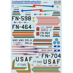 Print Scale PRS72-447 - 1/72 Lockheed F-USA & Europe Part 1 Wet Decals for aircraft model