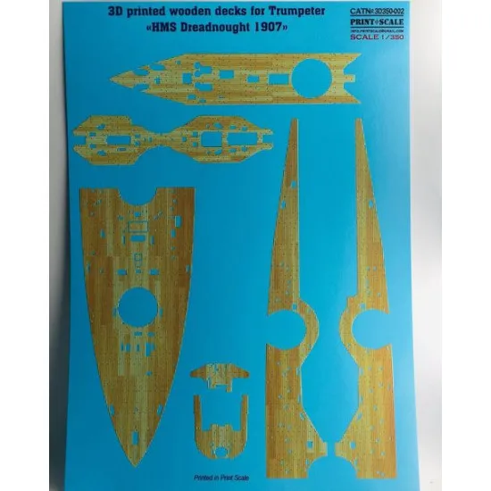 Print Scale 3D350-002 - 1/350 3D printed wooden decks for Trumpeter HMS Dreadnought NEW