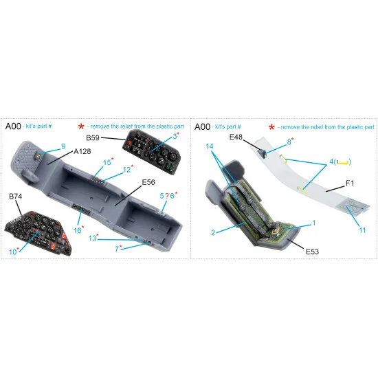 Quinta studio QD72030 - 1/72 Ah-1G 3D Printed & Coloured Interior on Decal Paper (Special Hobby/Revell)