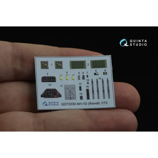 Quinta studio QD72030 - 1/72 Ah-1G 3D Printed & Coloured Interior on Decal Paper (Special Hobby/Revell)