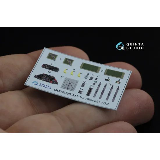 Quinta studio QD72030 - 1/72 Ah-1G 3D Printed & Coloured Interior on Decal Paper (Special Hobby/Revell)