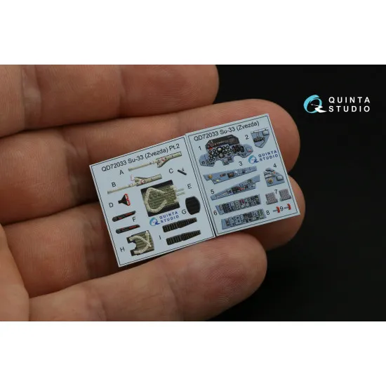 Quintas studio QD72033 - 1/72 Su-33 3D-Printed & Coloured interior on Decal paper (Zvezda)