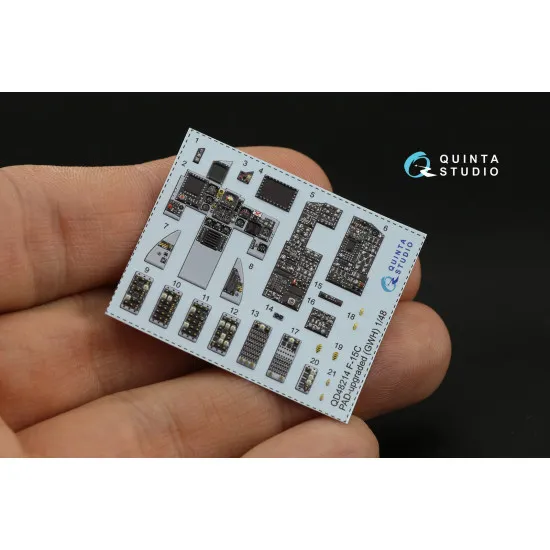 Quinta Studio QD48214 - 1/48 F-15C PAD-upgraded 3D-Printed & Coloured Interior on Decal Paper with Resin Parts (GWH)