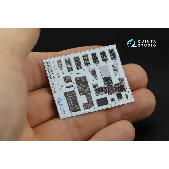 Quinta Studio QD48214 - 1/48 F-15C PAD-upgraded 3D-Printed & Coloured Interior on Decal Paper with Resin Parts (GWH)