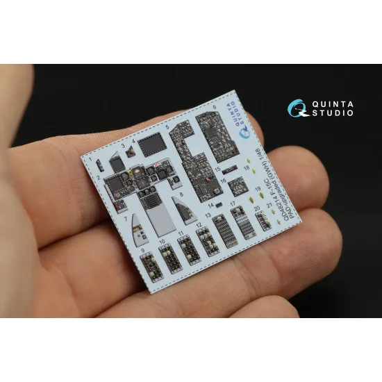 Quinta Studio QD48214 - 1/48 F-15C PAD-upgraded 3D-Printed & Coloured Interior on Decal Paper with Resin Parts (GWH)