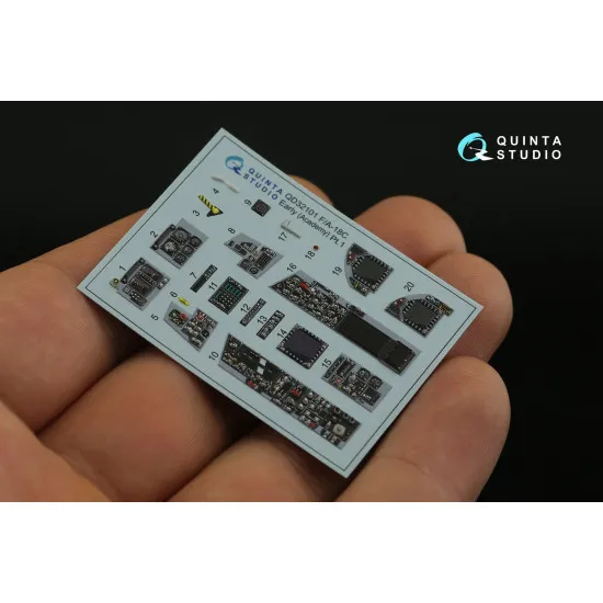 Quinta studio QD32101 - 1/32 F/A-18 Early 3D-Printed & Coloured Interior on Decal Paper (Academy)