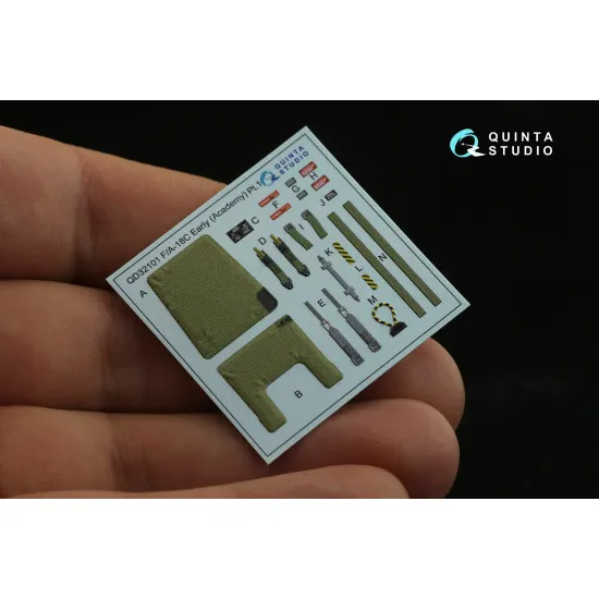 Quinta studio QD32101 - 1/32 F/A-18 Early 3D-Printed & Coloured Interior on Decal Paper (Academy)