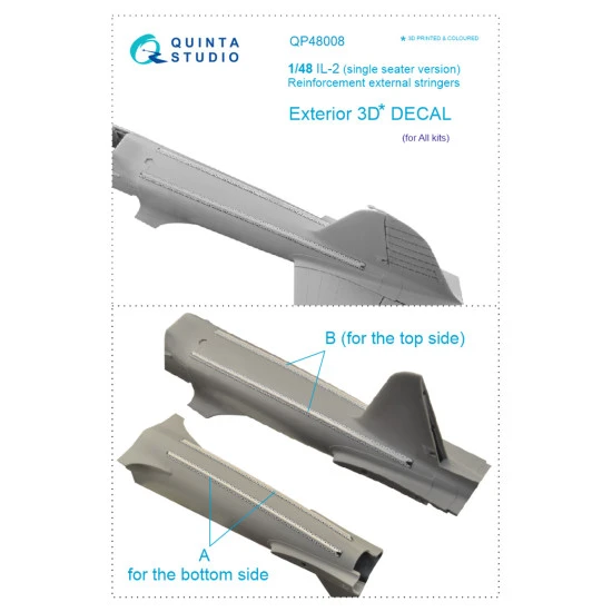 Quinta's studio's QP48008 - 1/48 IL-2 (single seater) reinforcement external stringers (All kits)