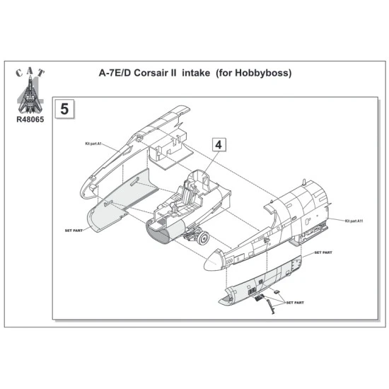 CAT4-R48065 - 1/48 A-7E/D Corsair II intake for Hobbyboss scale plastic model kit