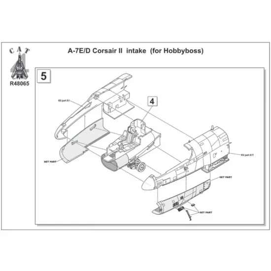Us Stock Cat4-r48065 - 1/48 A-7e/D Corsair Ii Intake For Hobbyboss Scale Plastic Model Kit
