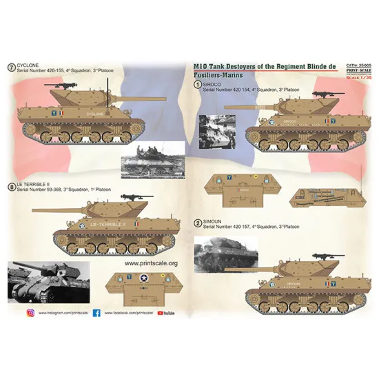 Print Scale PRS35-005 - 1/35 M10 Tank Destroyer of the Regiment Blinde de Fusiliers-Marines