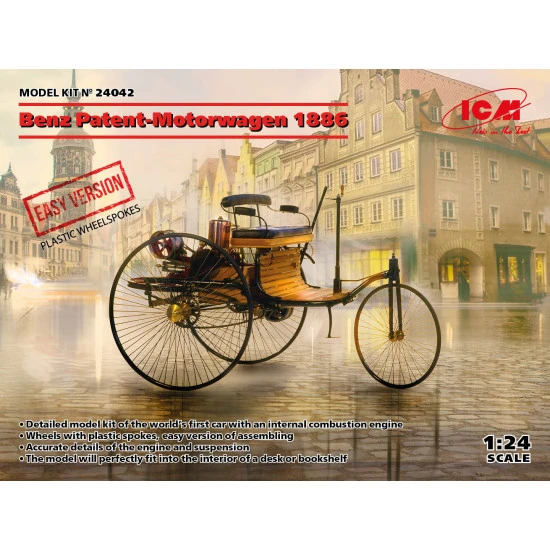 ICM 24042 - 1/24 Benz Patent-Motorwagen 1886 - EASY version, scale plastic model kit