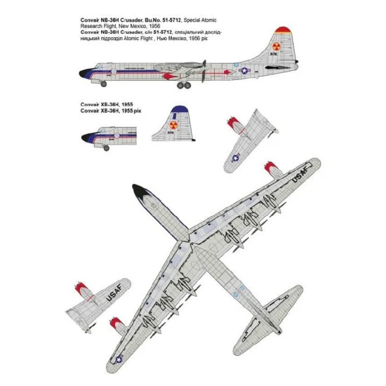 Roden 348 - 1/144 Convair NB-36H Crusader, scale plastic model kit