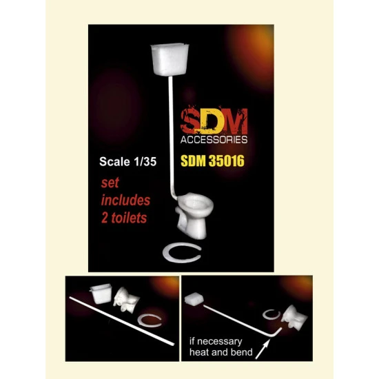 Dan Models SDM 35016 - 1/35 Set includes 2 toilets. If necessary heat and bend Dan Models SDM 35016 - 1/35 Set includes 2 toilets. If necessary heat and bend
