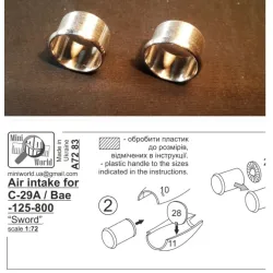 Us Stock Mini World 7283 - 1/72 Air Intakes For C-29a / Bae-125-800 Sword New