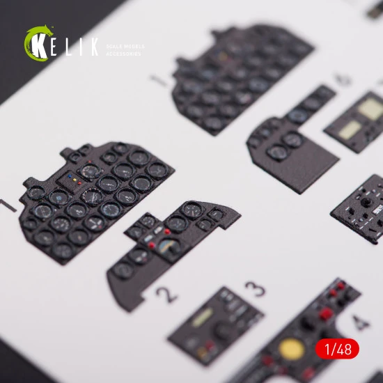Kelik K48013 - 1/48 scale F-82 Twin Mustang interior 3D decals for Modelsvit kit