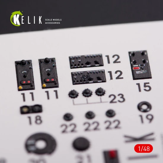 Kelik K48013 - 1/48 scale F-82 Twin Mustang interior 3D decals for Modelsvit kit