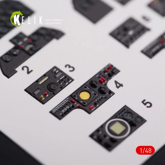 Kelik K48013 - 1/48 scale F-82 Twin Mustang interior 3D decals for Modelsvit kit