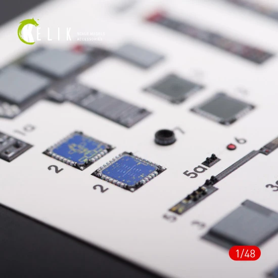 Kelik K48021 - 1/48 AH-64D Apache longbow interior 3D decals for Hasegawa