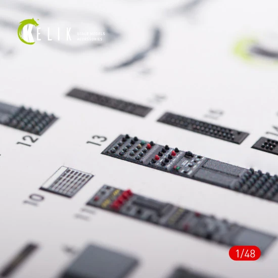 Kelik K48021 - 1/48 AH-64D Apache longbow interior 3D decals for Hasegawa