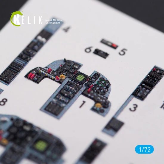 Kelik K72004 - 1/72 F-5F Tiger II full interior 3D decals for Dream Model kit