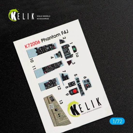 Kelik K72006 - 1/72 F-4J Phantom II interior 3D decals for FineMolds kit Kelik K72006 - 1/72 F-4J Phantom II interior 3D decals for FineMolds kit