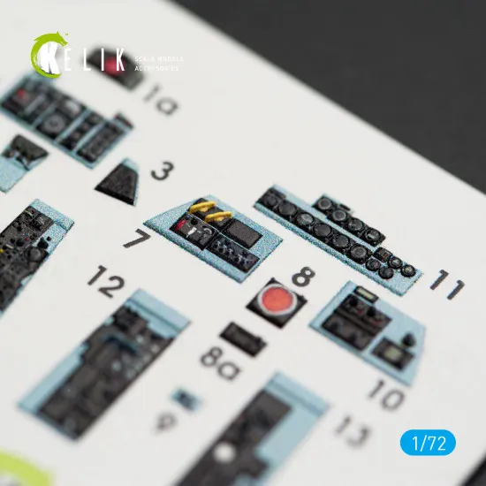 Kelik K72007 - 1/72 F-4C Phantom II interior 3D decals for FineMolds kit