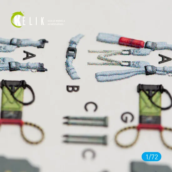 Kelik K72007 - 1/72 F-4C Phantom II interior 3D decals for FineMolds kit