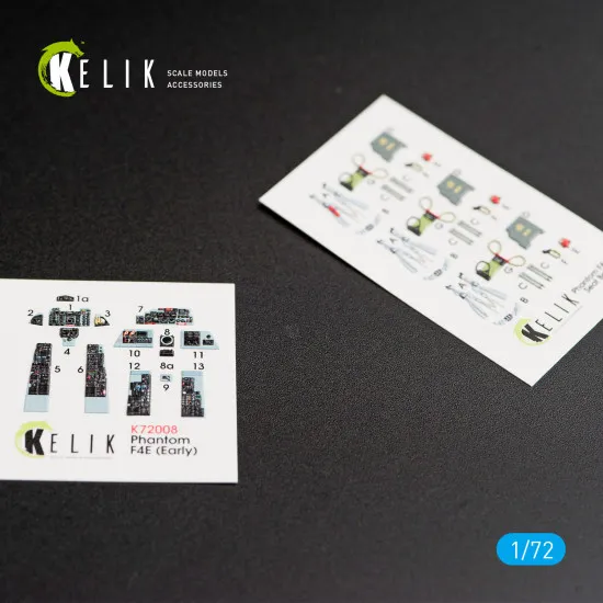 Kelik K72008 - 1/72 F-4E Phantom II interior 3D decals for FineMolds kit