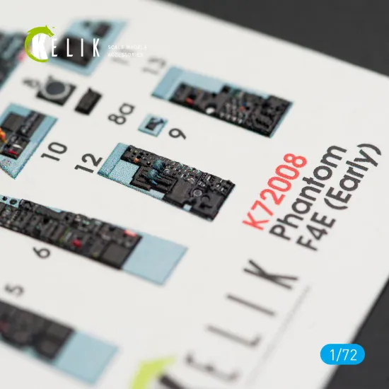 Kelik K72008 - 1/72 F-4E Phantom II interior 3D decals for FineMolds kit