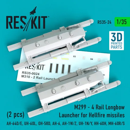 Reskit RS35-0024 - 1/35 M310 - 2 Rail Launcher for Hellfire missiles (2 pcs)
