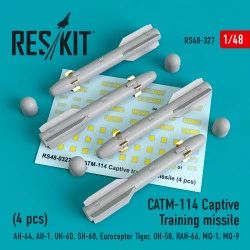 Reskit RS48-0327 - 1/48 CATM-114 Captive Training missiles (4 pcs), scale model kit