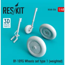Us Stock Reskit Rs48-0356 - 1/48 Bf-109g Wheels Set Type 1 Weighted, Scale Model Kit