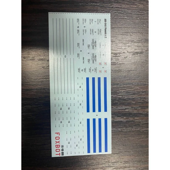 Foxbot 48-080 - 1/48 Missile AIM-54A Phoenix Stencils Decal, scale model kit
